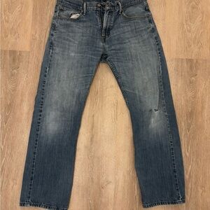 Levi's Blue Straight Jeans with Vintage Distressing